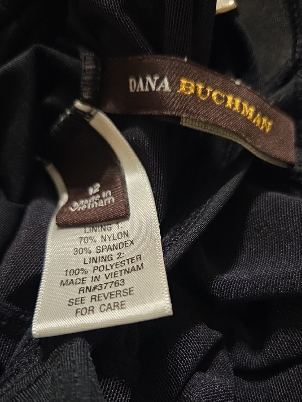 Dana Buchnan Black Halter Swim suit with Beaded Straps light padding size 12 - Picture 4 of 6